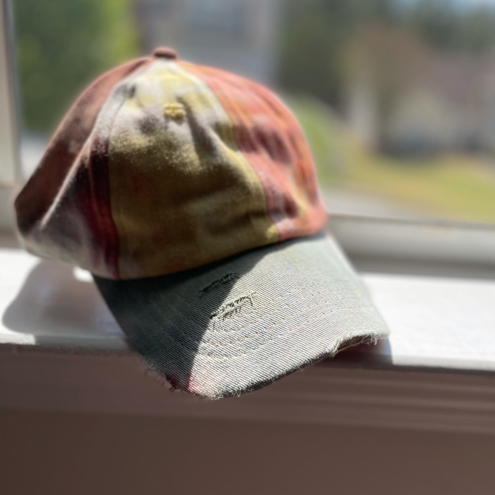 Tie dye distressed hat